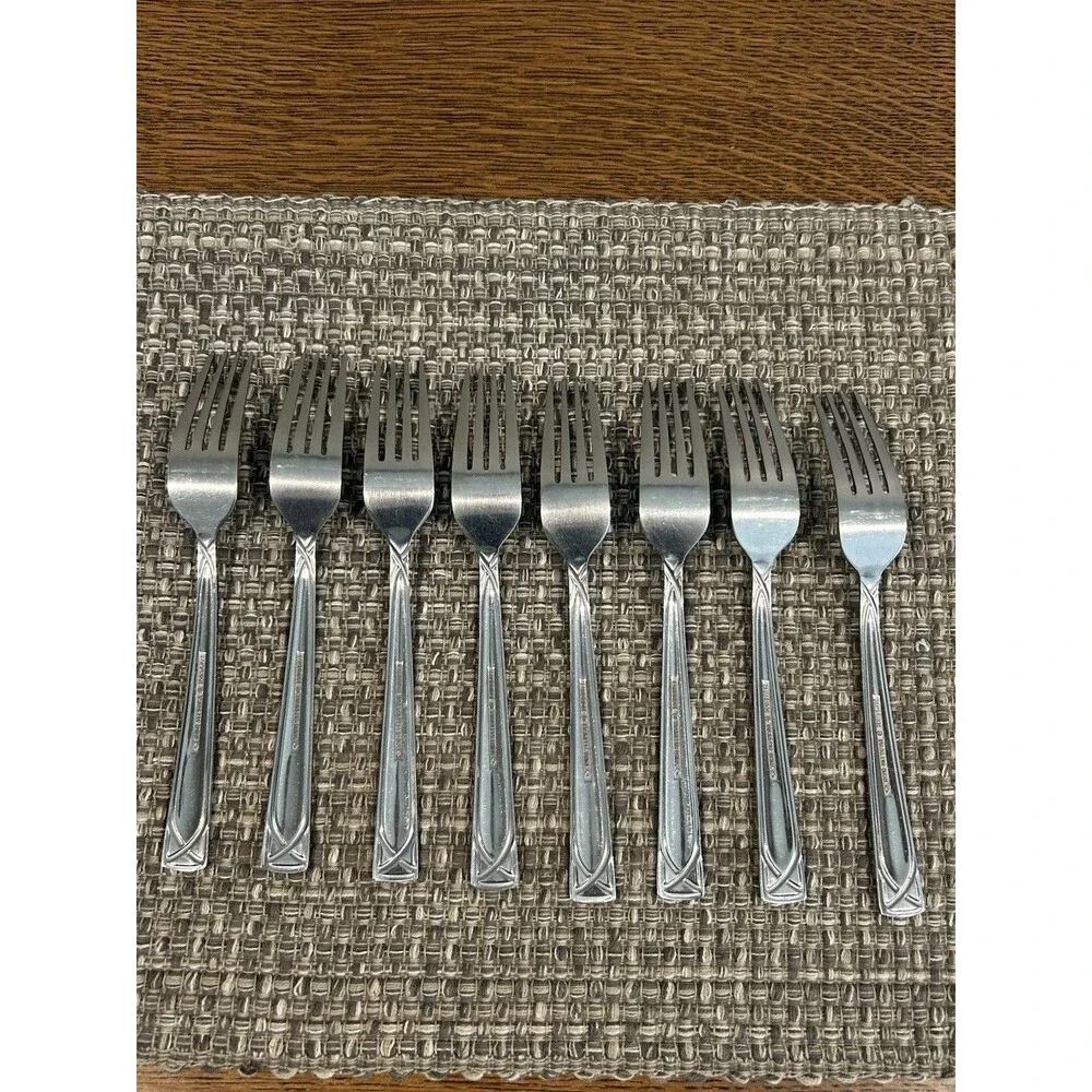 Cambridge Crossroad Sand Stainless Steel Dinner Forks Set Of 8 Flatware